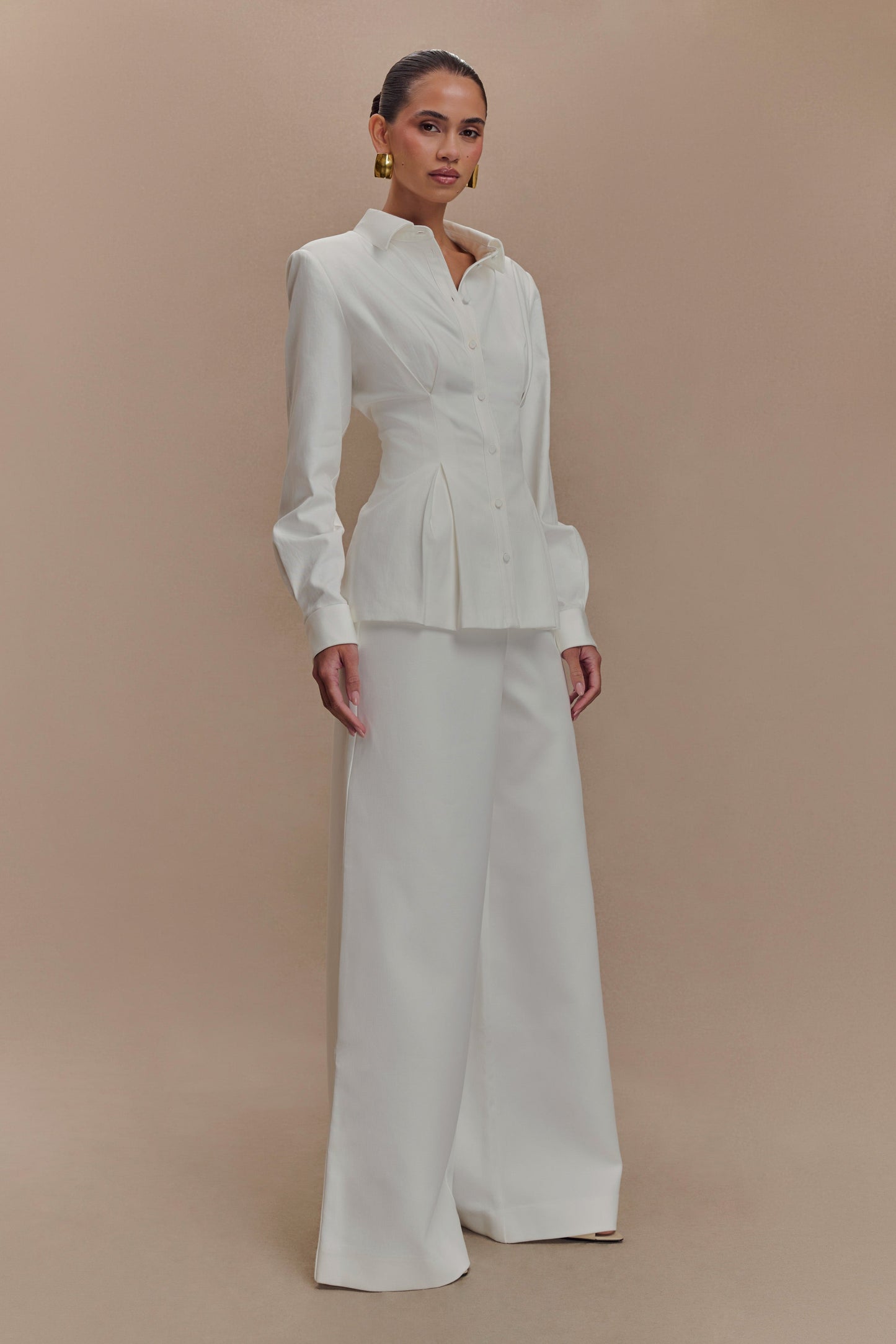 Silas High Waist Pants - White