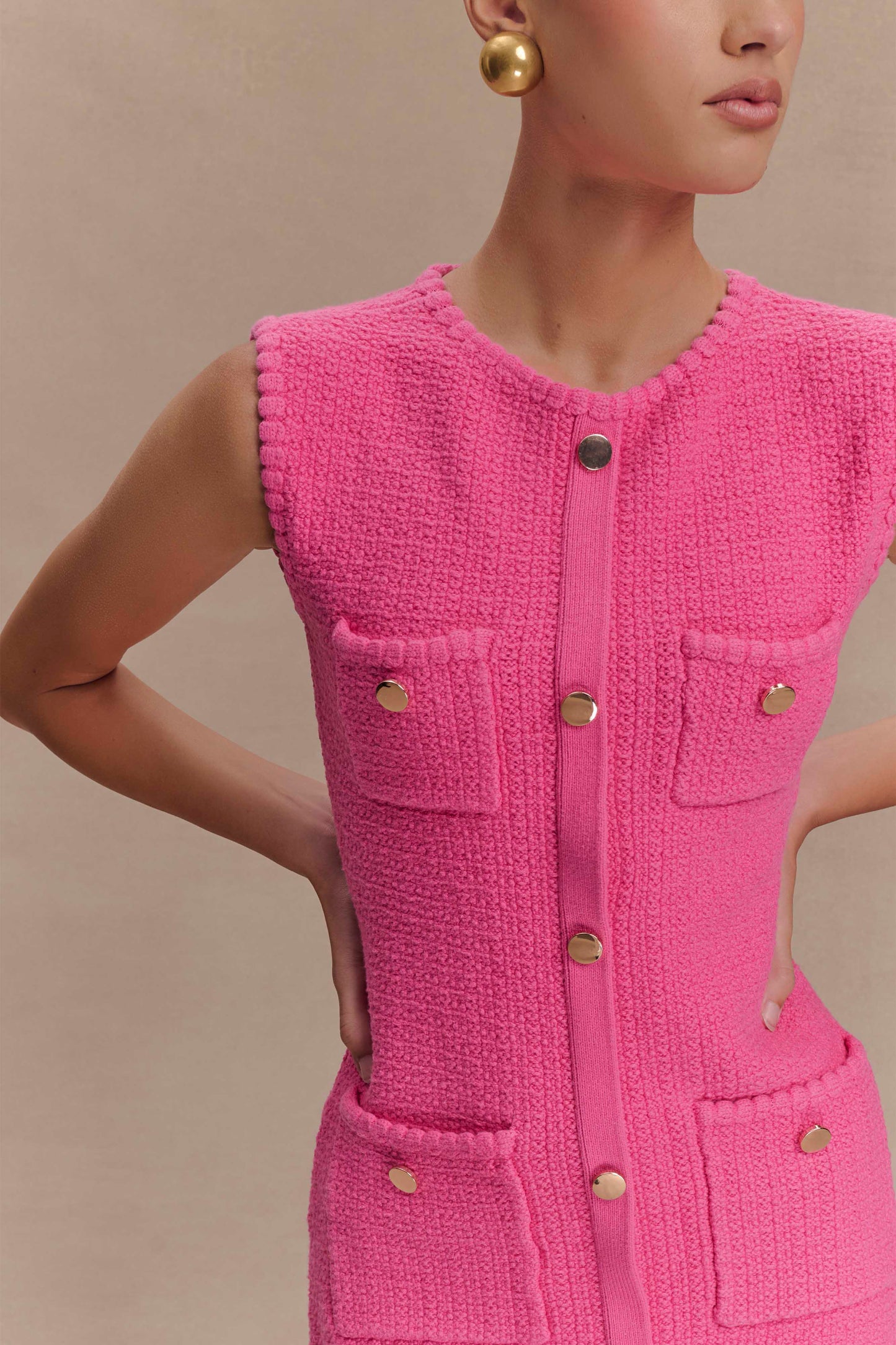 Mia Knit Mini Dress - Pink