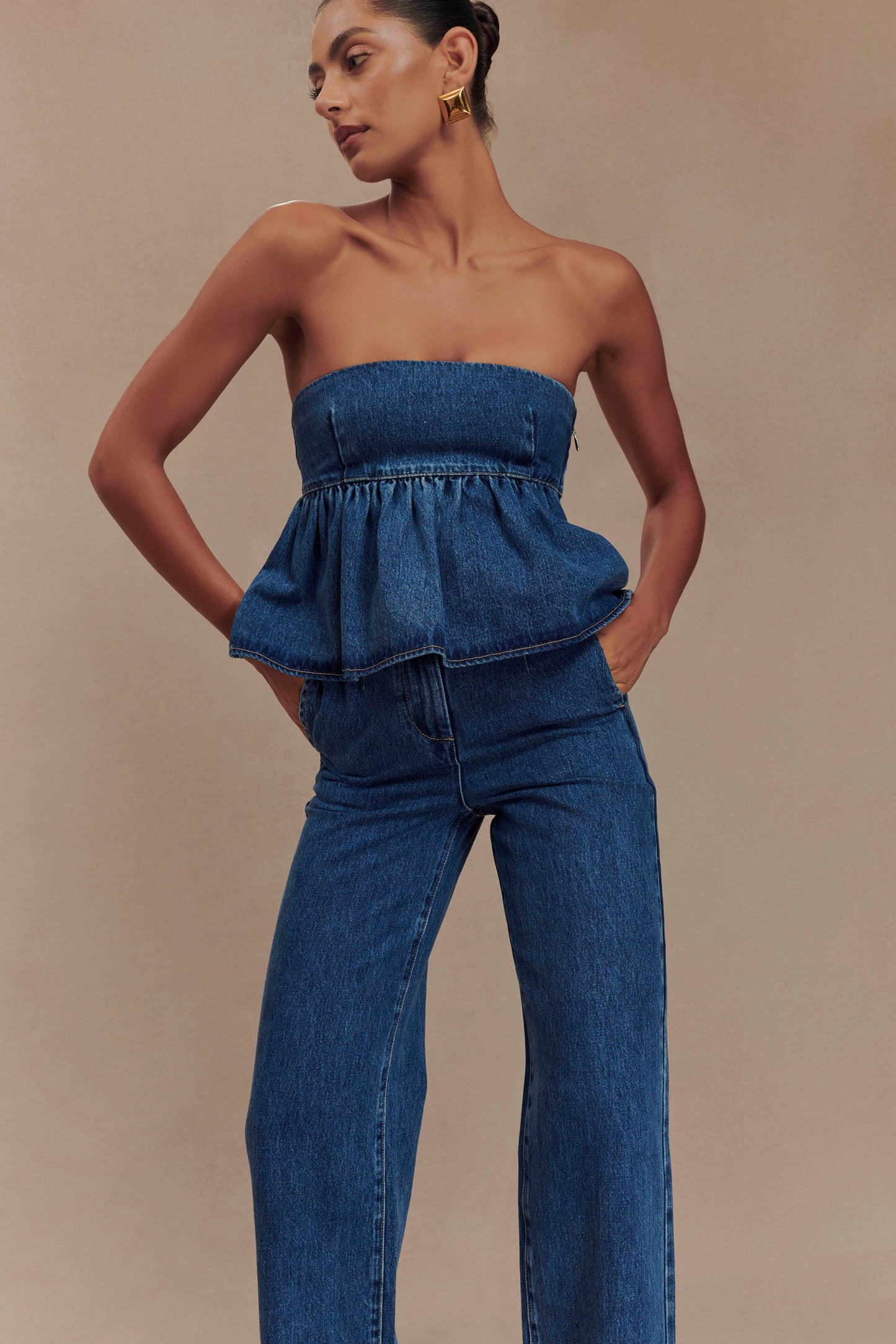 Rayne Wide Leg Denim Jeans - 90'S Blue