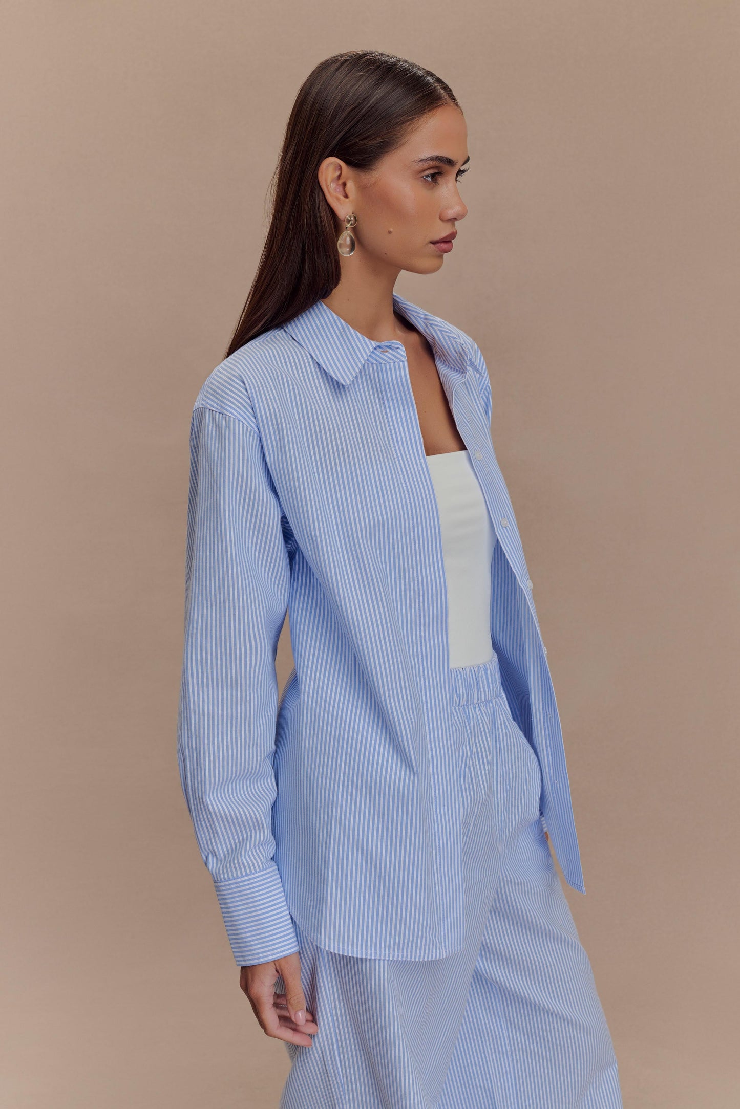 Hansen Oversized Shirt - Blue Pinstripe