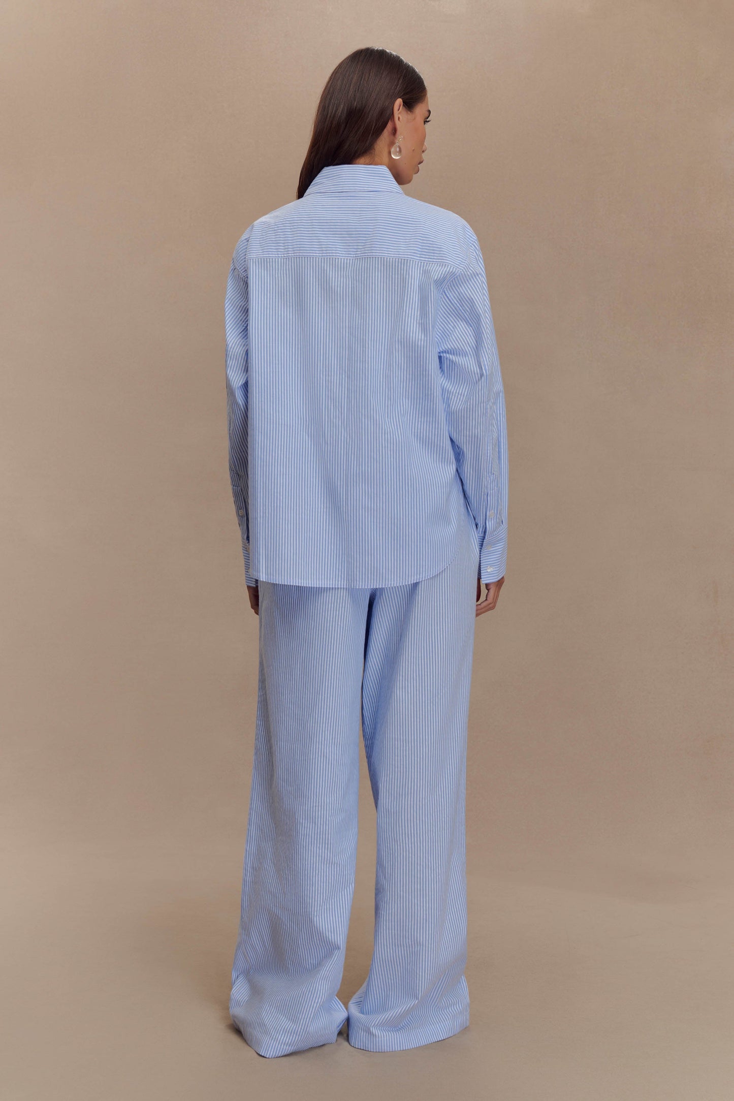 Hansen Oversized Shirt - Blue Pinstripe
