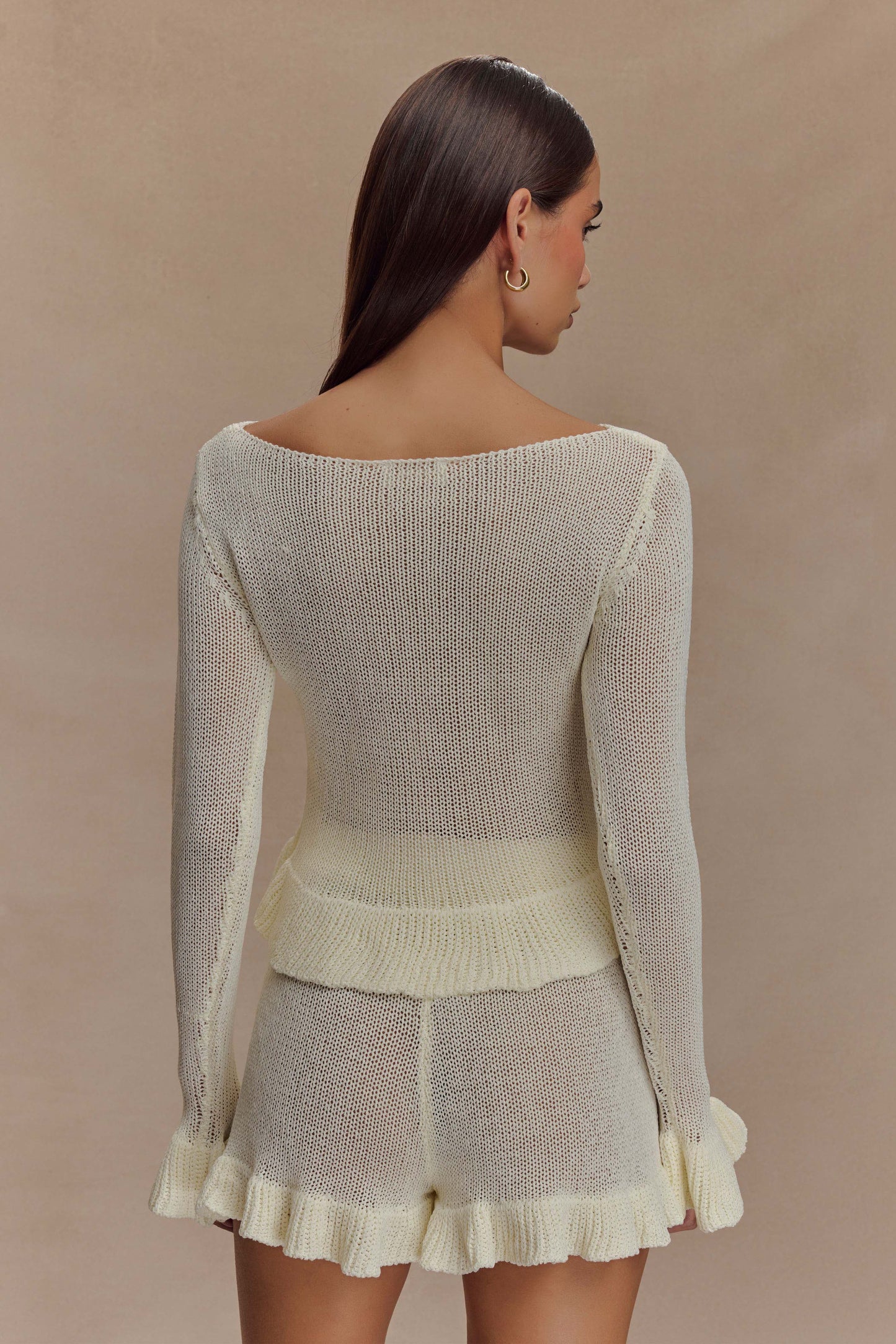 Eleanor Knit Frill Shorts - White