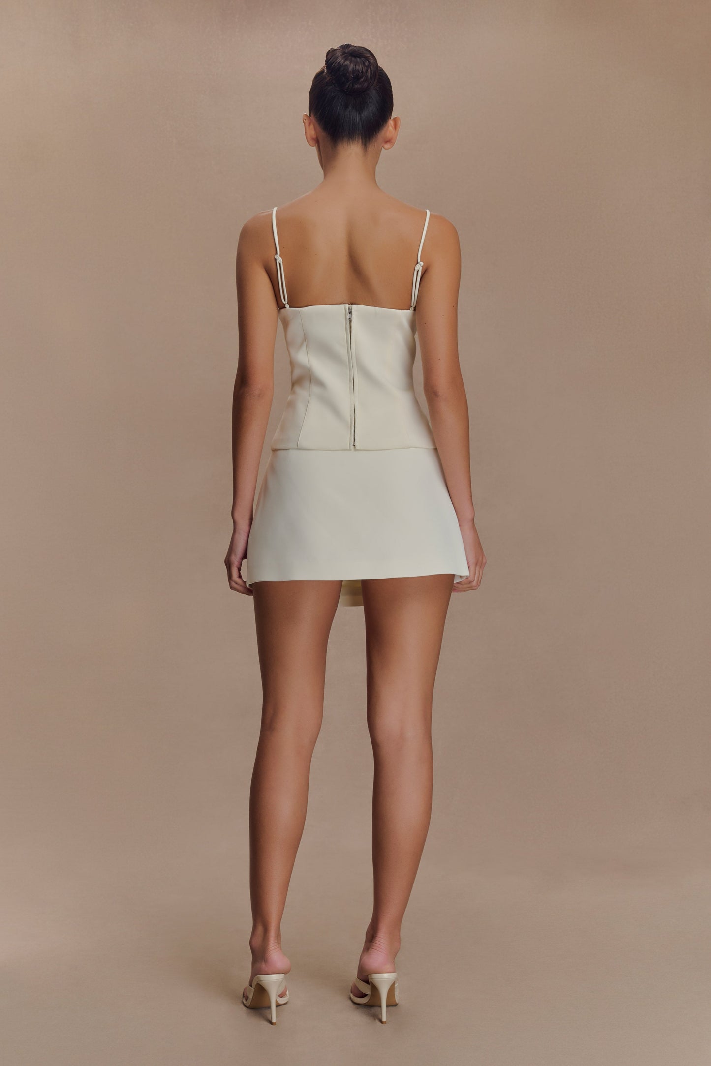 Jaime Spaghetti Strap Suiting Top - Ivory