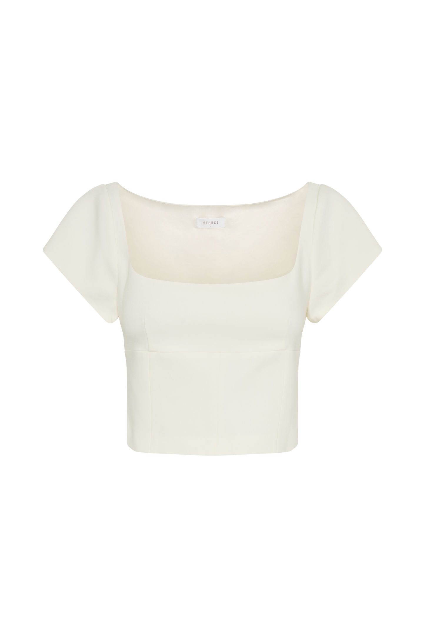 Ellis Cap Sleeve Longline Suiting Top - Ivory