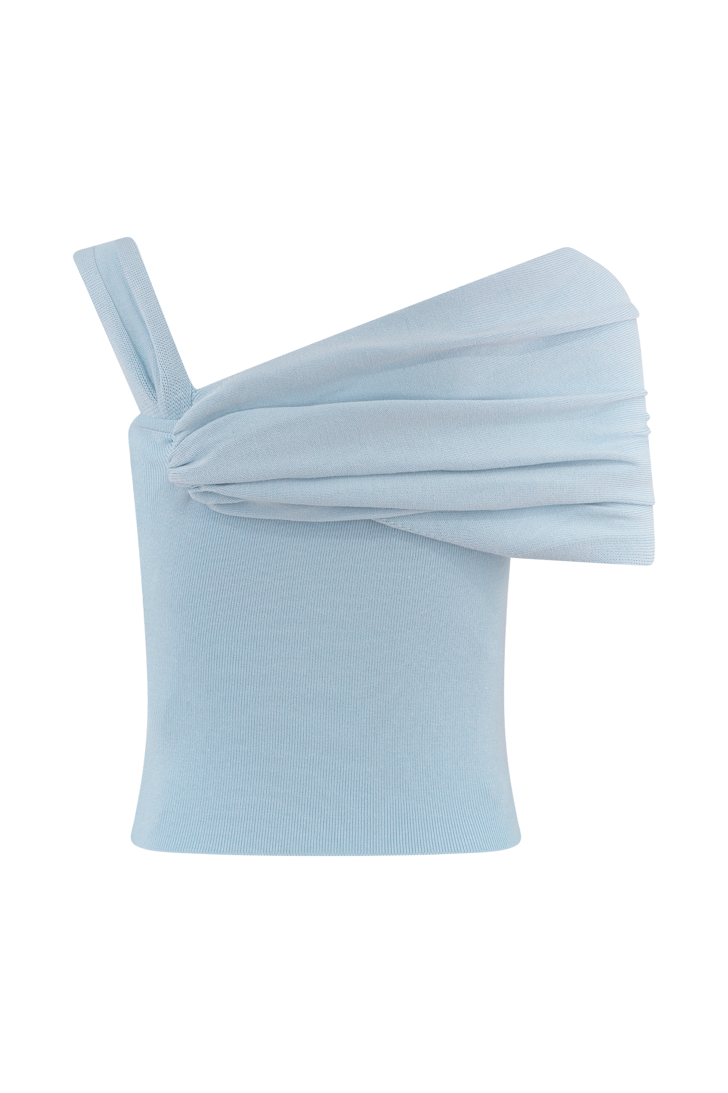 Irene Gathered Knit Top - Blue