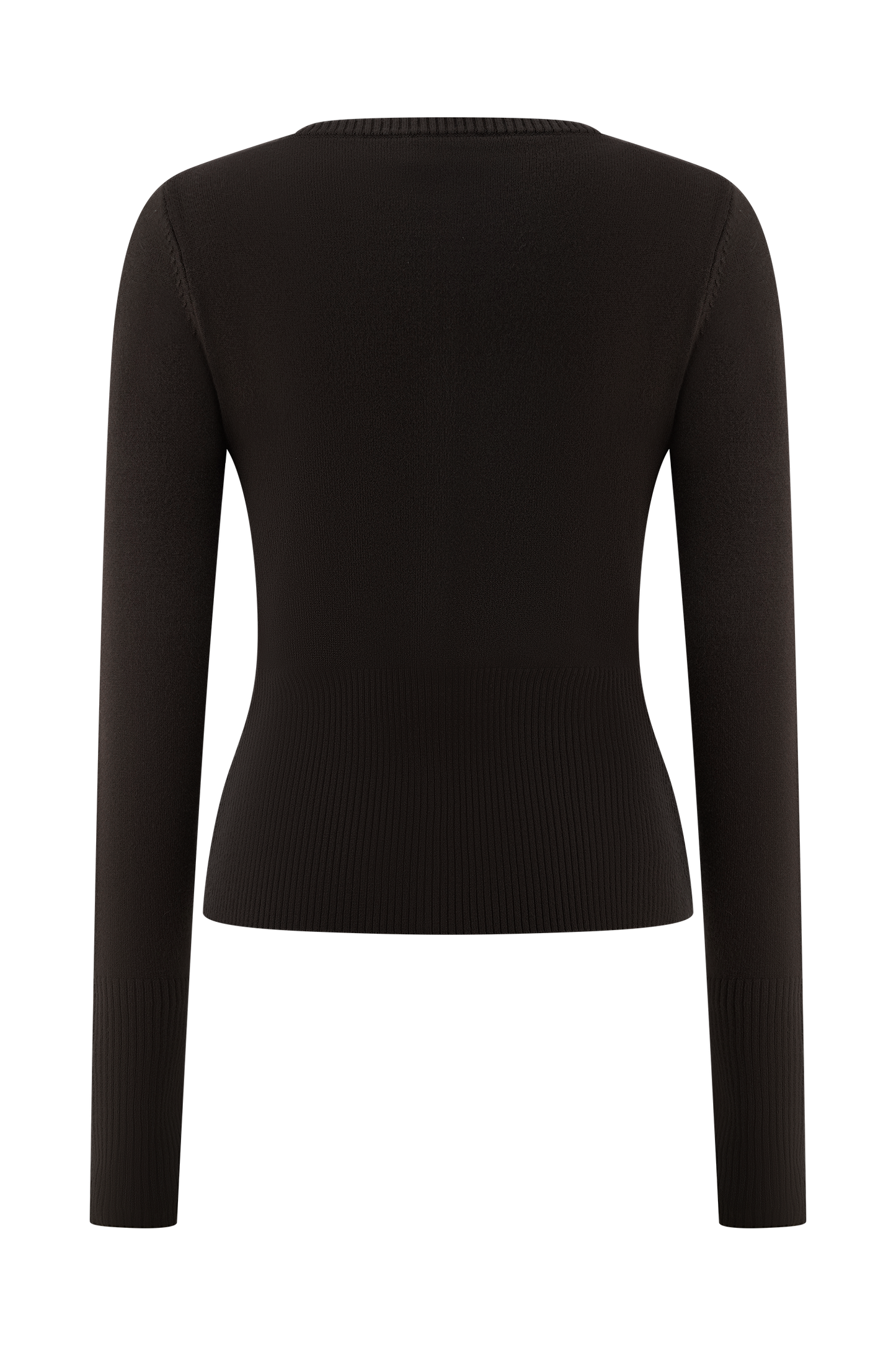 Reese Fitted Knit Cardigan - Dark Chocolate