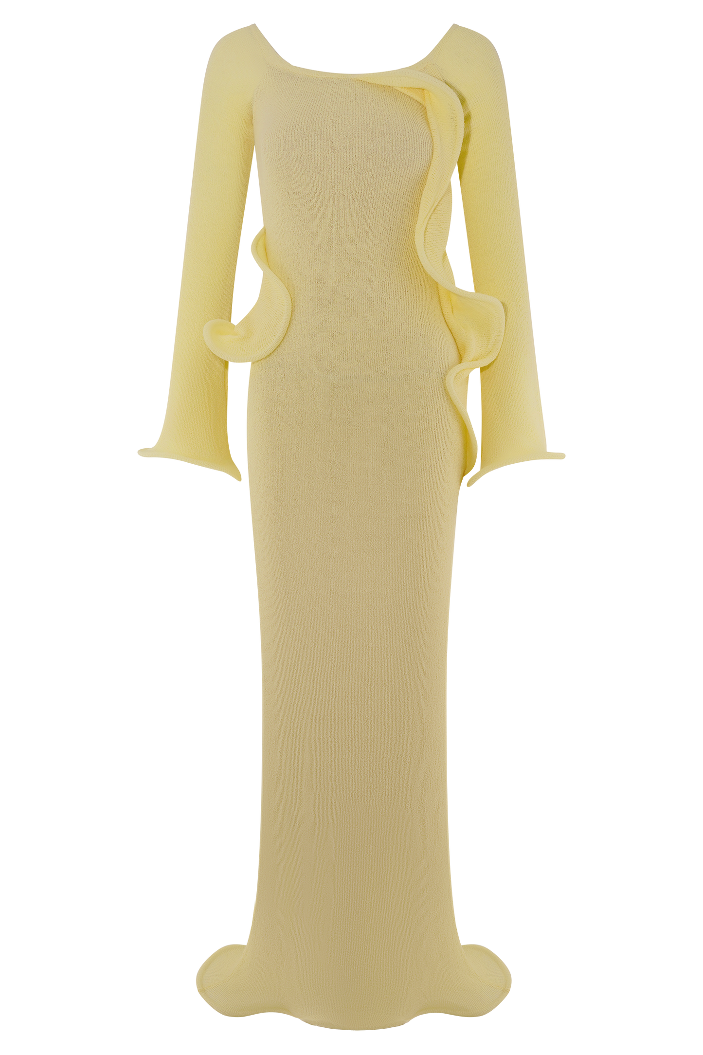 Sandrine Off Shoulder Knit Maxi Dress - Lemon