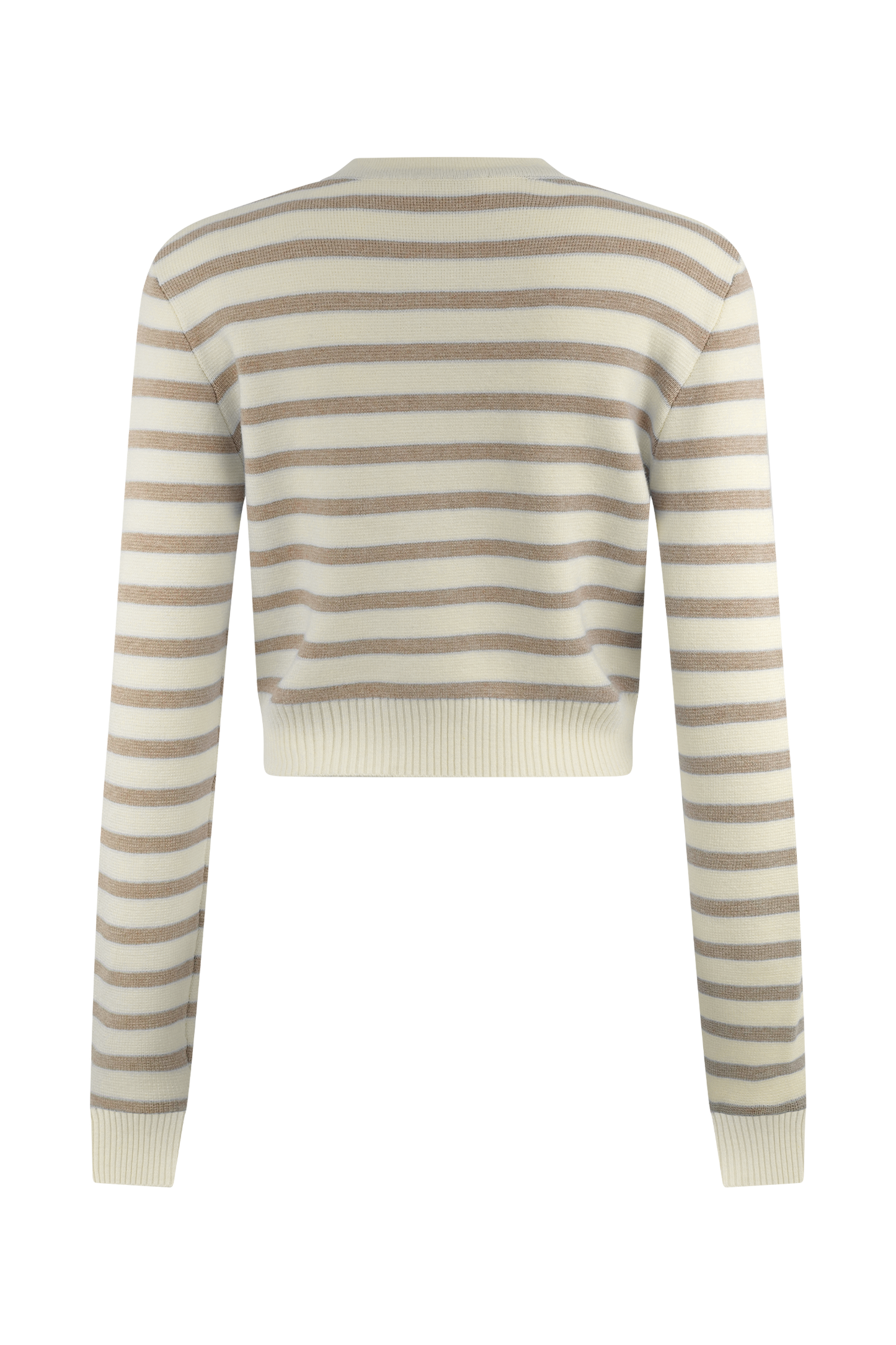 Tanner Striped Knit Cardigan - Nude/White