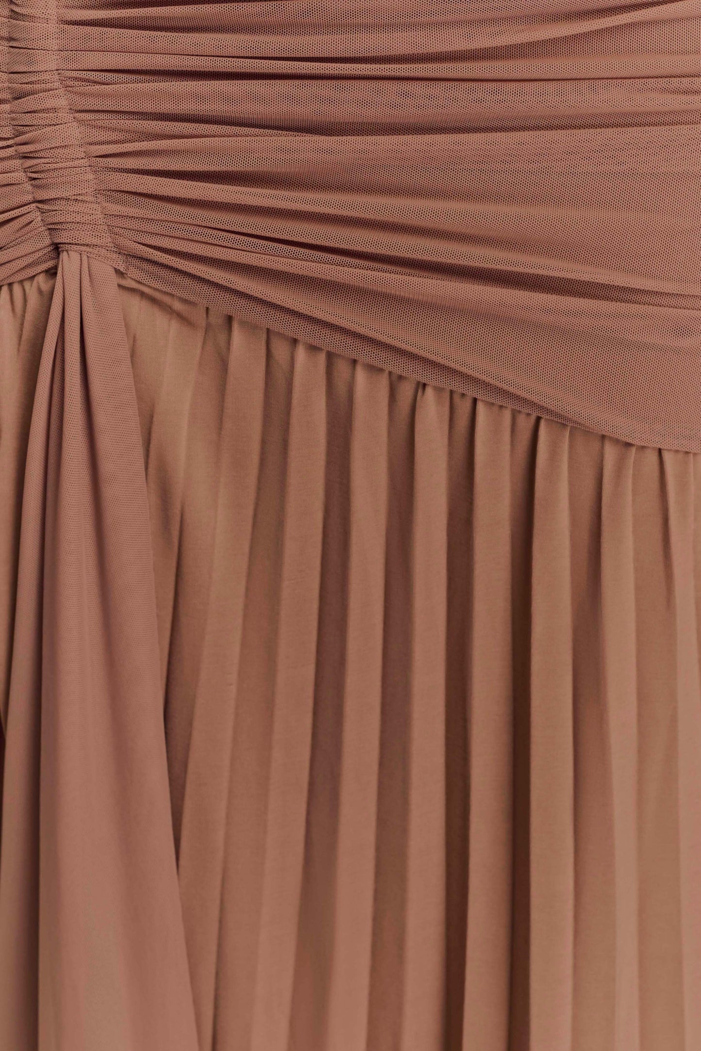 Dania Cowl Neck Slinky Maxi Dress - Mocha Mousse